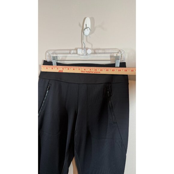 Athleta Peak Hybrid Fleece Pants Women's M Petite Black Flared Active Outdoor - Picture 4 of 11